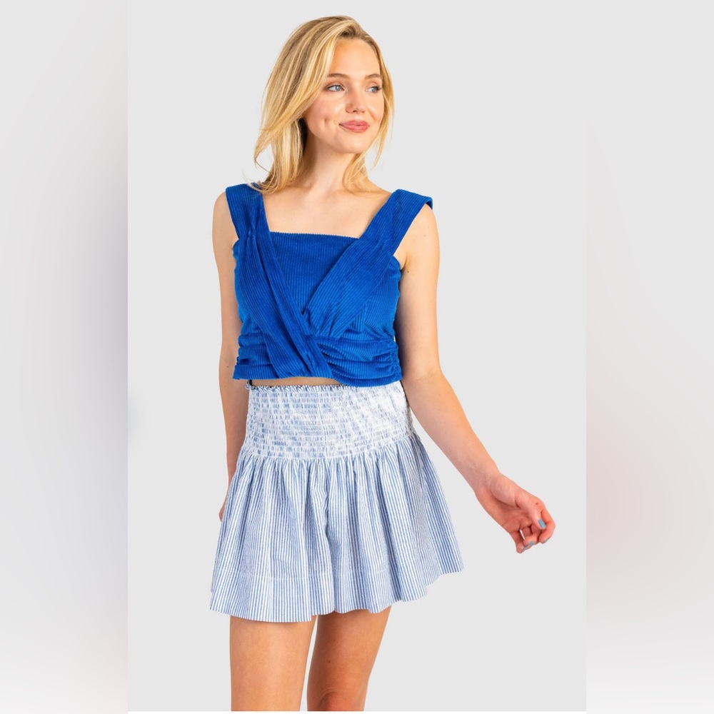 KOCH Erica Skirt in Texas Blue and White Stripe